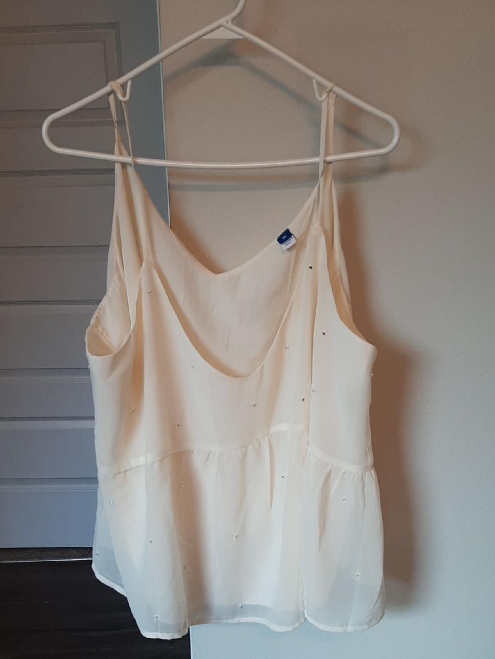 Old Navy Cream Beaded Spaghetti Strap Camisole 3x , New